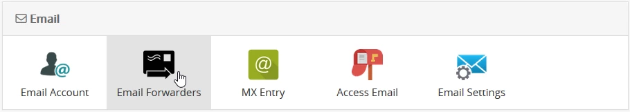 E-mail Forwarders панель webuzo