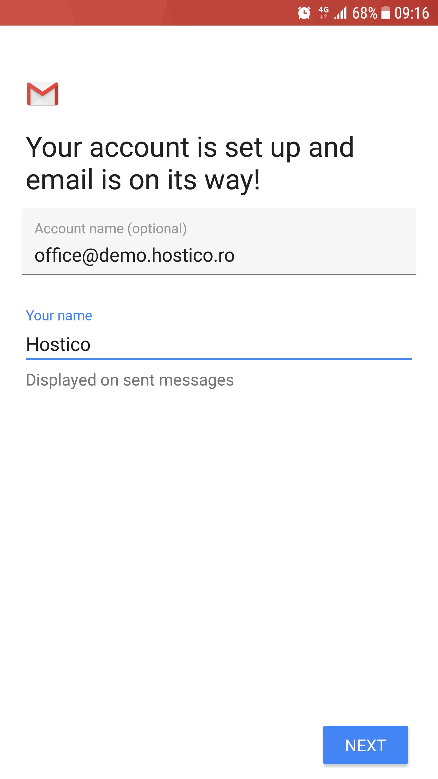 Ваш акаунт налаштований для електронної пошти