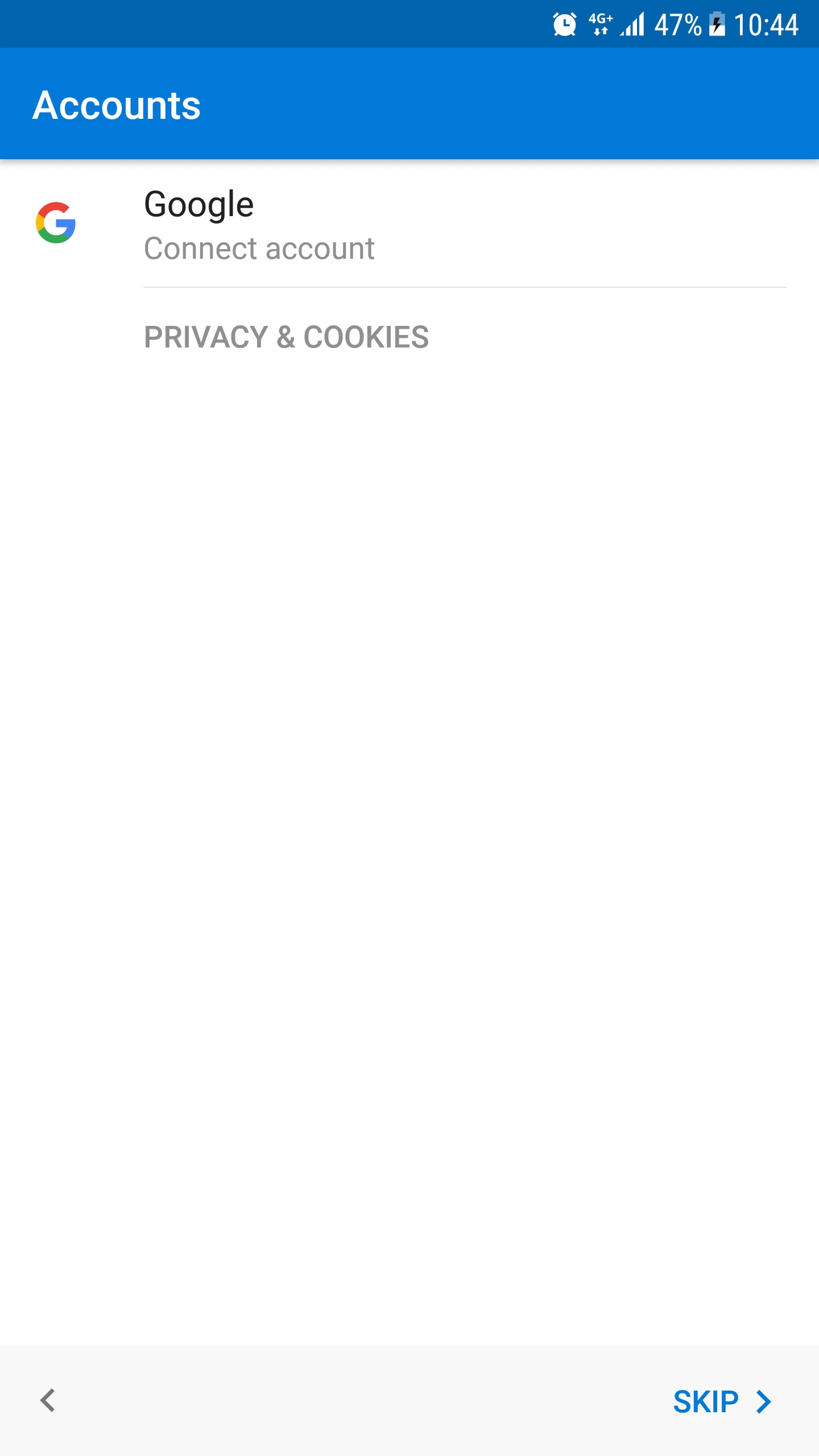 Виберіть Пропустити в акаунтах