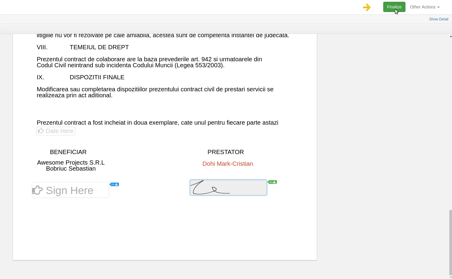 Semnare contract Hostico