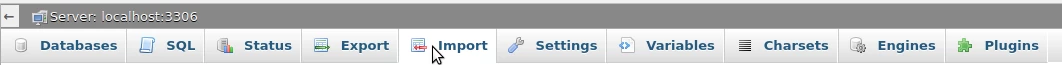 phpmyadmin import database