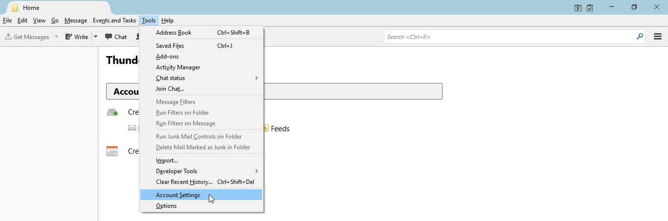Accounts Settings Thunderbird